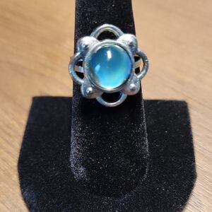 Elegant Silver and Blue Mood Ring